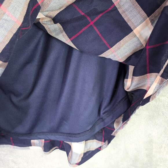 Womens Copper Key Blue Red Plaid Tunic Dress 3/4 Sleeve Round Neck Size XS - Picture 6 of 10